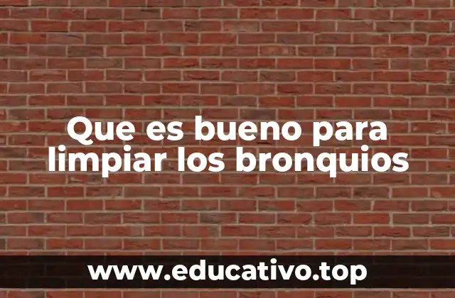 Que es bueno para limpiar los bronquios