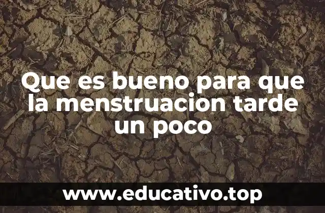 Que es bueno para que la menstruacion tarde un poco