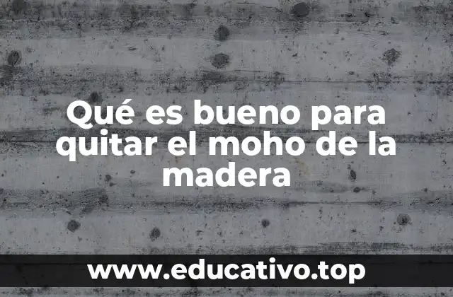 Qué es bueno para quitar el moho de la madera
