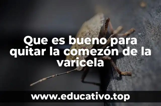 Que es bueno para quitar la comezón de la varicela