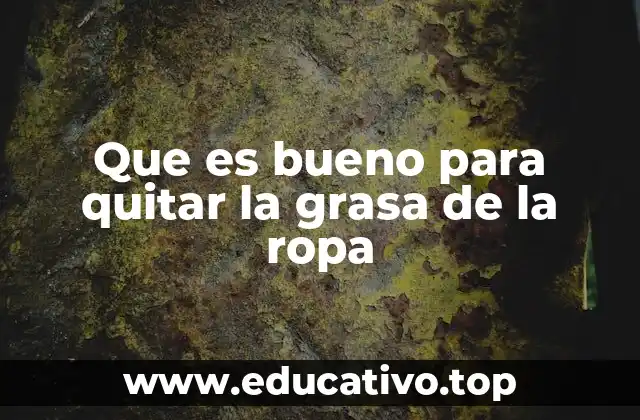 Que es bueno para quitar la grasa de la ropa