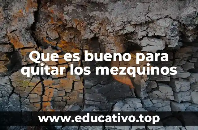 Que es bueno para quitar los mezquinos