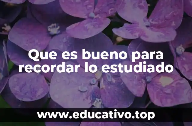 Que es bueno para recordar lo estudiado