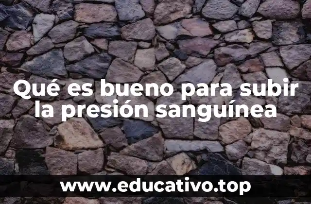 Qué es bueno para subir la presión sanguínea