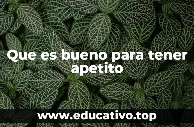 Que es bueno para tener apetito