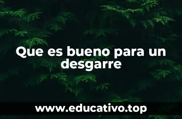 Que es bueno para un desgarre