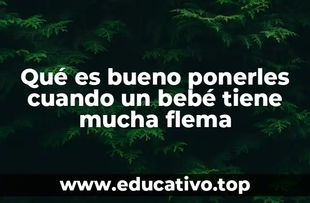 Qué es bueno ponerles cuando un bebé tiene mucha flema