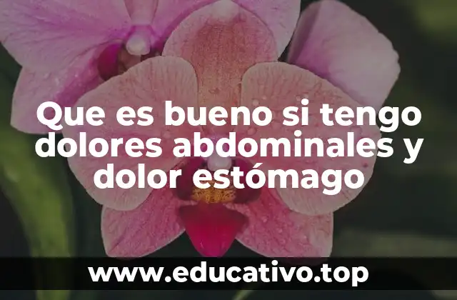 Que es bueno si tengo dolores abdominales y dolor estómago