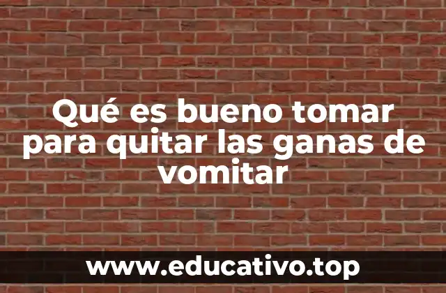 Qué es bueno tomar para quitar las ganas de vomitar