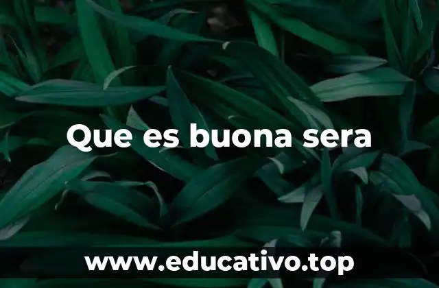 Que es buona sera