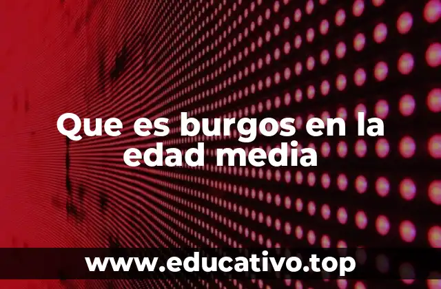 Que es burgos en la edad media