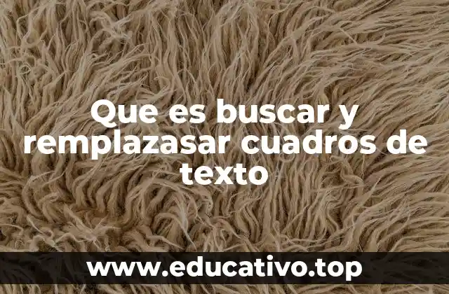 Que es buscar y remplazasar cuadros de texto
