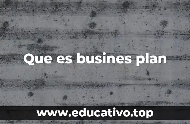 Que es busines plan