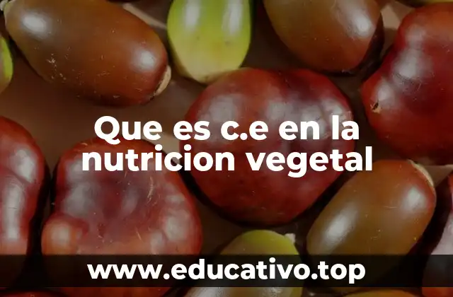 Que es c.e en la nutricion vegetal