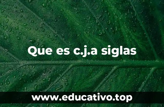Que es c.j.a siglas