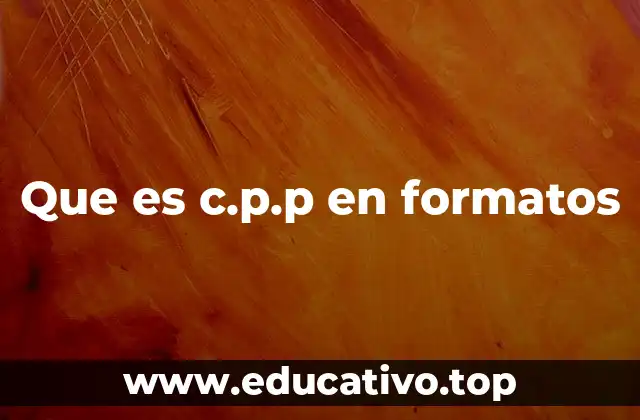 Que es c.p.p en formatos