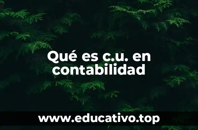 Qué es c.u. en contabilidad