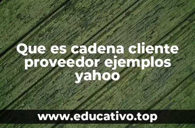 Que es cadena cliente proveedor ejemplos yahoo