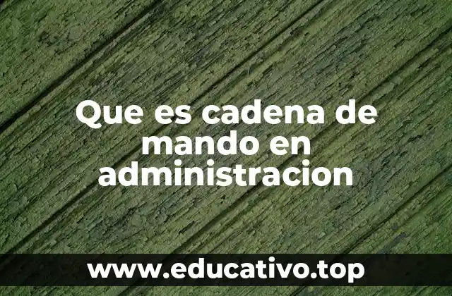 Que es cadena de mando en administracion