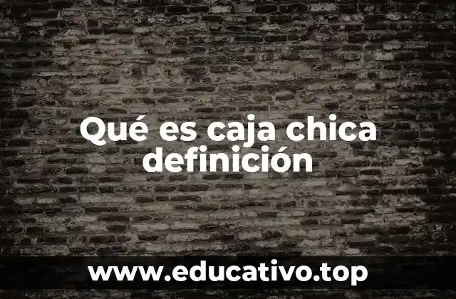 Qué es caja chica definición