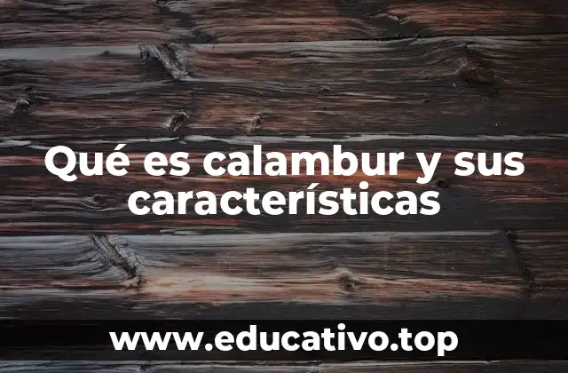 Qué es calambur y sus características
