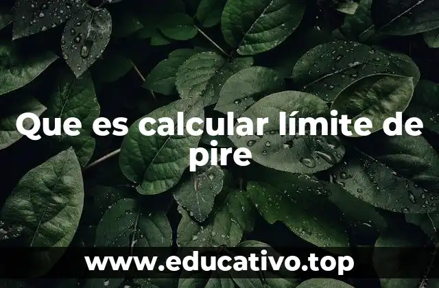 Que es calcular límite de pire