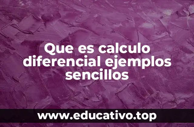 Que es calculo diferencial ejemplos sencillos