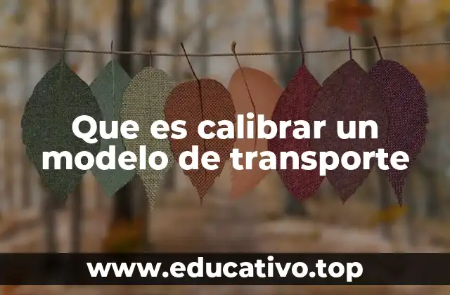 Que es calibrar un modelo de transporte