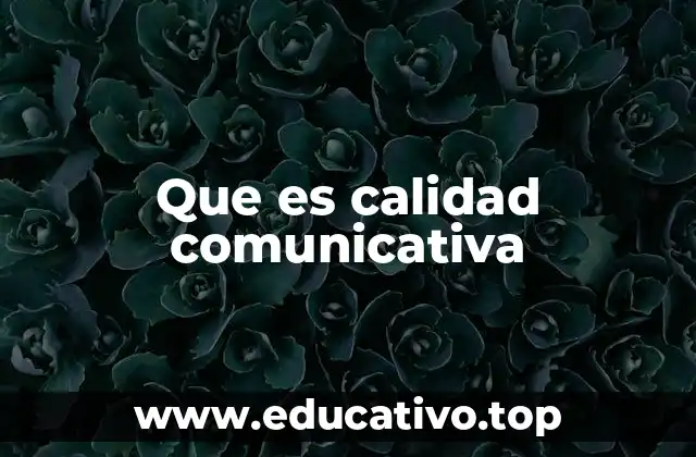Que es calidad comunicativa