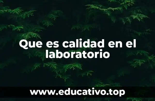 Que es calidad en el laboratorio