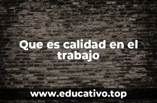 Que es calidad en el trabajo
