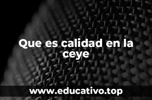 Que es calidad en la ceye