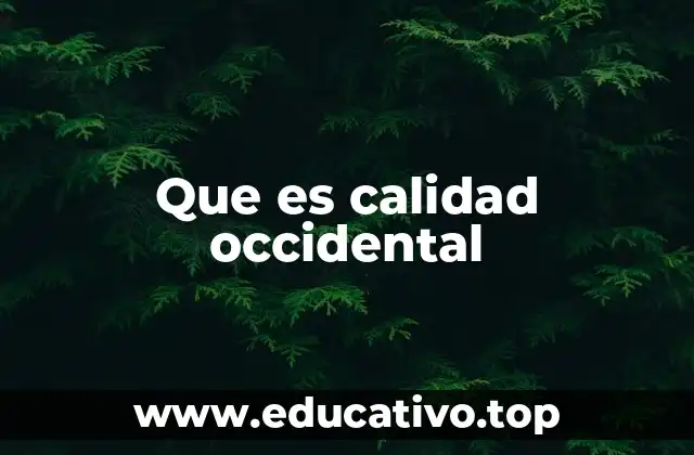 Que es calidad occidental