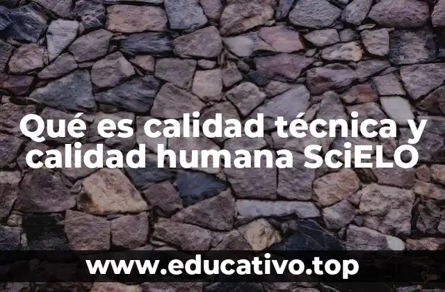 Qué es calidad técnica y calidad humana SciELO