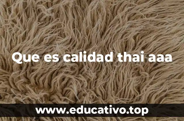 Que es calidad thai aaa