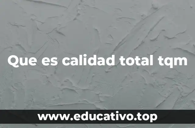 Que es calidad total tqm
