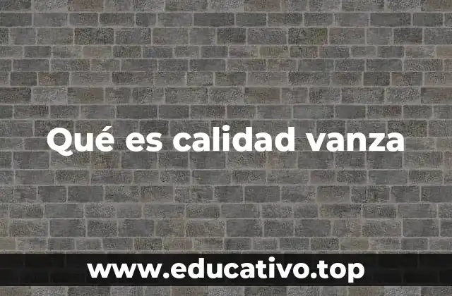 Qué es calidad vanza
