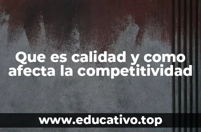 Que es calidad y como afecta la competitividad