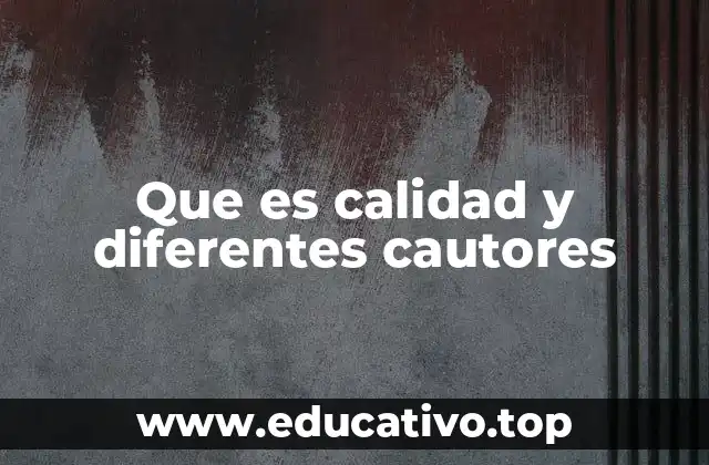 Que es calidad y diferentes cautores