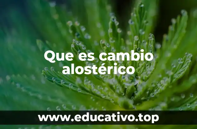 Que es cambio alostérico