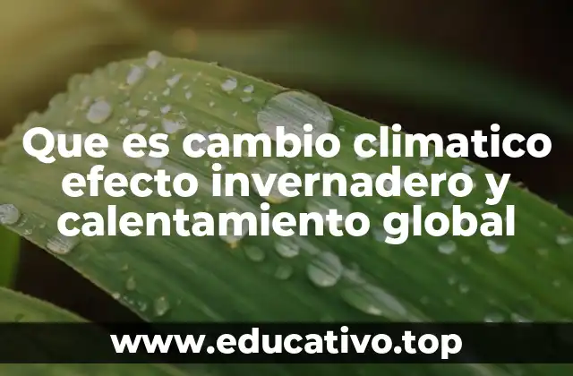 Que es cambio climatico efecto invernadero y calentamiento global