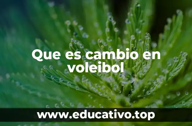 Que es cambio en voleibol