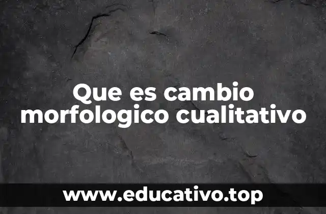 Que es cambio morfologico cualitativo