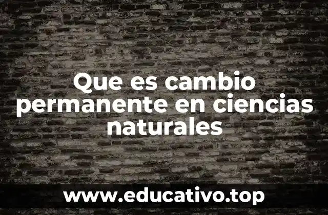 Que es cambio permanente en ciencias naturales