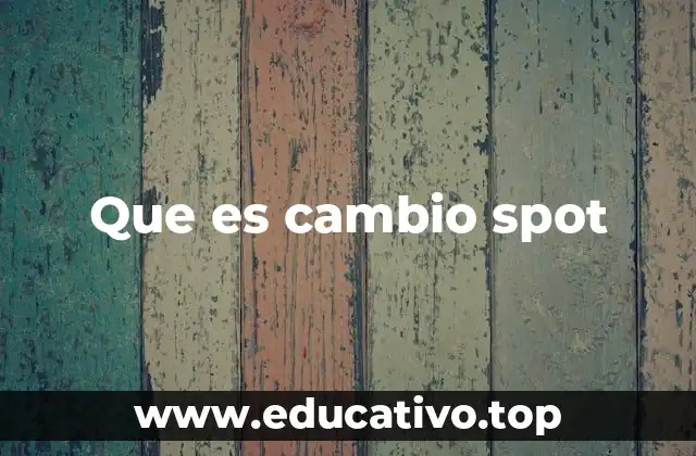 Que es cambio spot