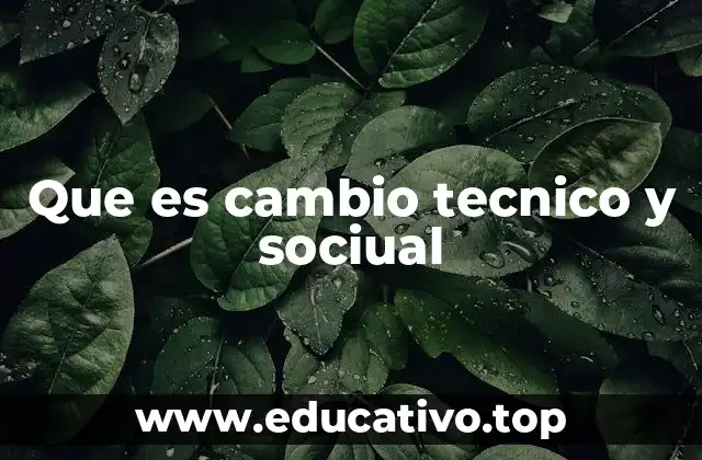 Que es cambio tecnico y sociual