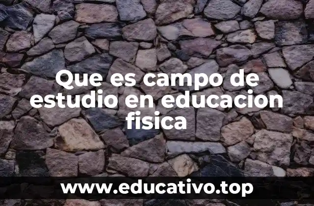 Que es campo de estudio en educacion fisica