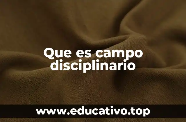 Que es campo disciplinario