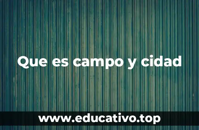 Que es campo y cidad