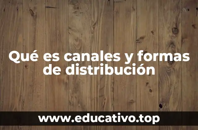 Qué es canales y formas de distribución